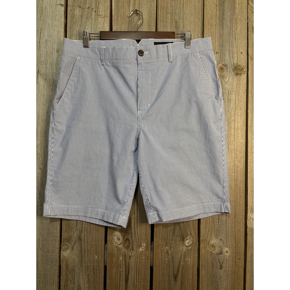Dunning Golf Mens‎ Blue White Striped Performance Shorts Size 36 DN800715